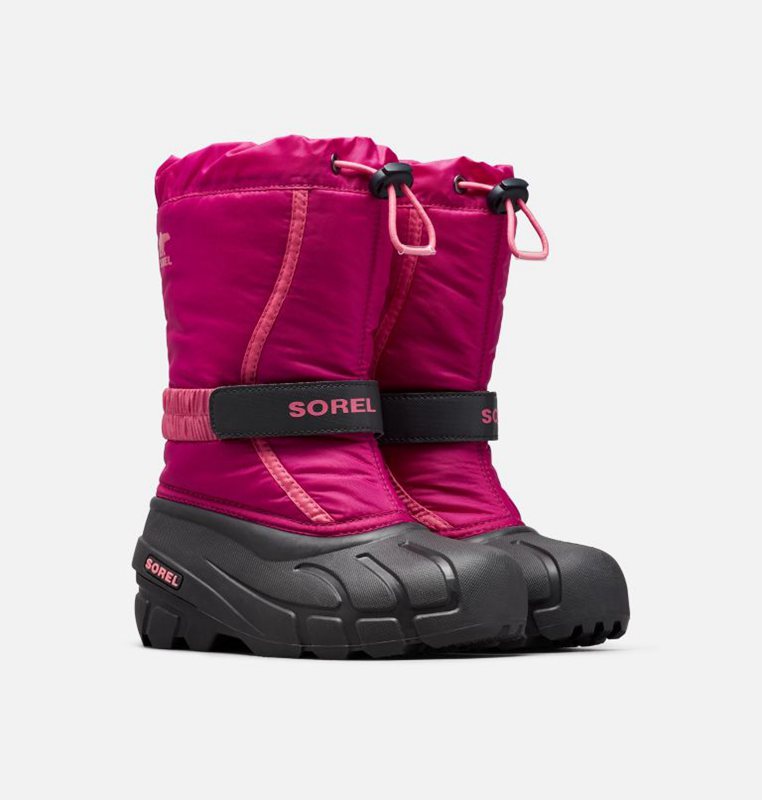 Kids Snow Boots Pink/Black - Sorel Youth Flurry™ - 927436-XHP